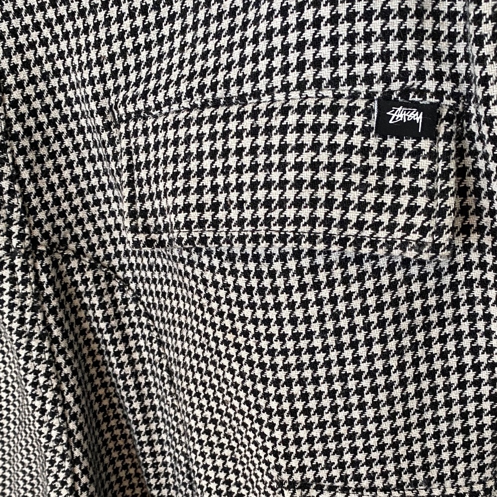 Stussy Black and White houndstooth Checkered Cargo Pants Barrel skater street - Picture 9 of 16